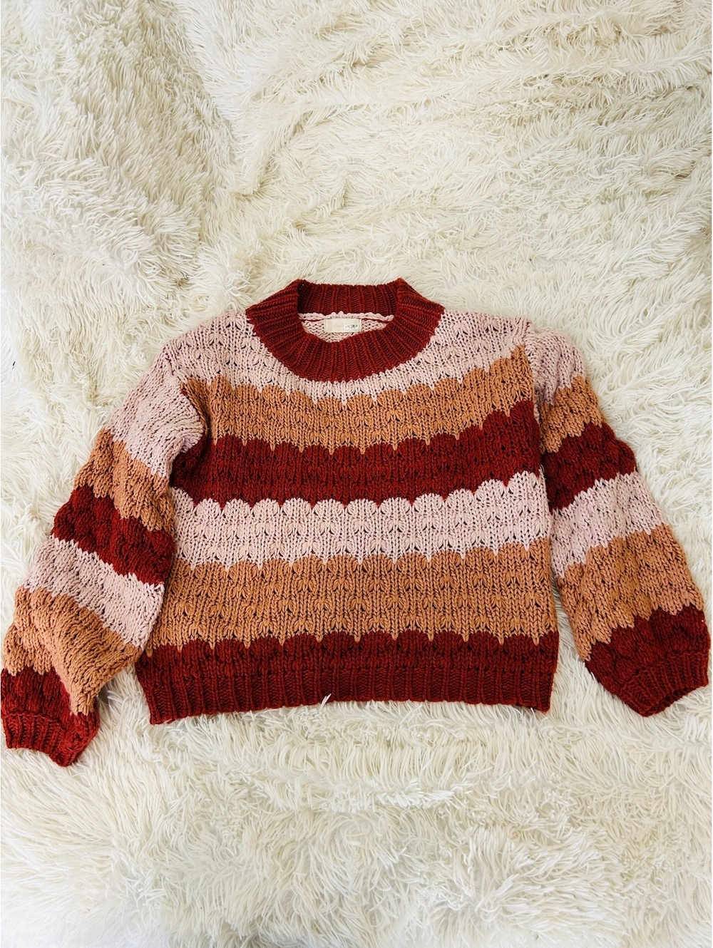 Altar’d state size small Chunky Knit Striped Sweater in fall colors